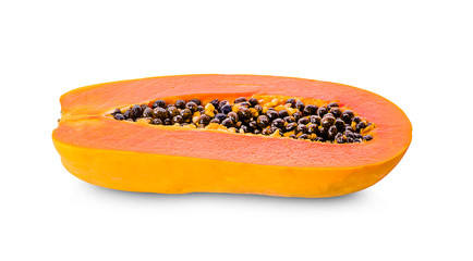 Sliced papaya isolated on a white background