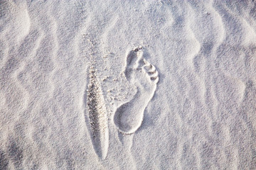 Footprint in the Sand at White Sands National Monument
