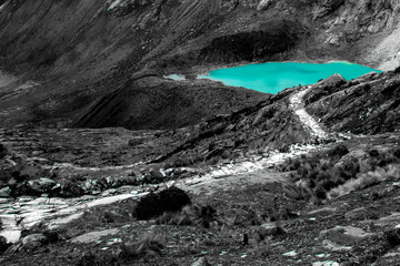 La bellissima Cordillera bianca e le sue lagune nel parco nazionale Huascaran, Huaràz, Perù