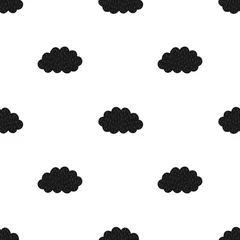 Poster Seamless pattern of black clouds. Vector scandinavian hand-drawn children illustration. For banner, postcard, textile, print, wrapping paper, poster, clothing, nursery, baby shower. © Anton