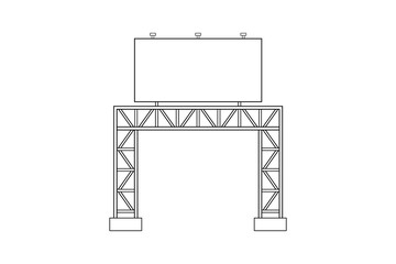 Abstract outline drawing, space frame structure of billboards vector illustration
