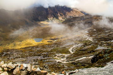 La bellissima Cordillera bianca e le sue lagune nel parco nazionale Huascaran, Huaràz, Perù