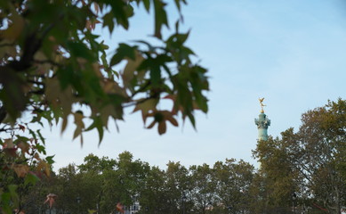 Paris,France-October 17, 2018: The July Column of Place de la Bastille in Paris 
