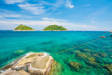 Seashore rocky sea beach turquoise water