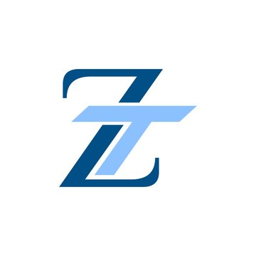 initial letter logo zt, tz, lowercase white black background - Vector