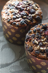 Panettone whit blueberry and seeds paneton