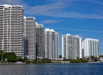 Modern Buildings and Coastline, Miami, USA