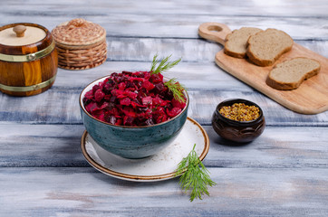 Traditional salad of boiled vegetables