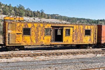  Old railroad car on a siding
