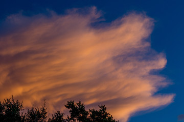 Dramatic cloudscape for background use image in landscape format with copy space