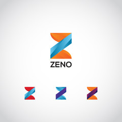 Abstract Colorful Z Letter Logo Sign Symbol Icon