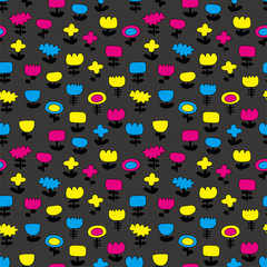 Floral background. Seamless pattern.Vector. 花のパターン