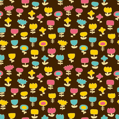 Floral background. Seamless pattern.Vector. 花のパターン