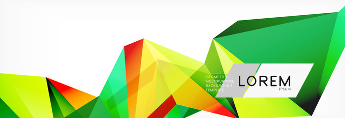 Triangle 3d polygonal art style. Future geometric design. Vector geometry futuristic illustration