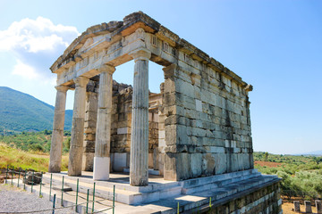 Obraz premium Doric temple, mausoleum of the Saithidae, a prominent Roman family, ancient Messini, Peloponnese, Greece