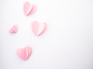 creative love pink paper hearts