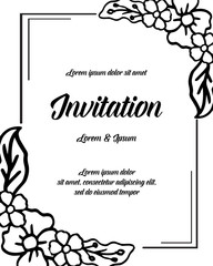 Modern Greeting Card Floral Frame Vector Illustration