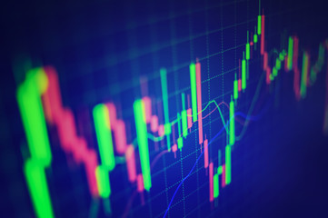 Stock Market Information and Graph. Trend of forex indicator.