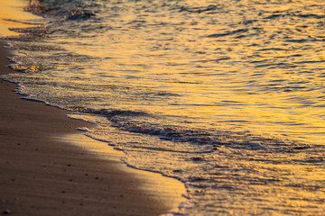 sunset on the sandy beach