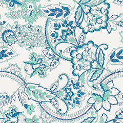 Fototapeta na wymiar Floral Seamless vintage pattern. Vector background for textile design
