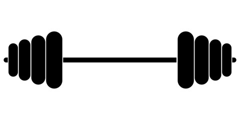 Sports equipment fitness barbell, vector muscle lifting icon, exercise dumbbells isolated, vector weight lifting symbol