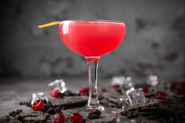 Alcoholic or non-alcoholic grapefruit, citrus, berry cocktail with liqueur, vodka, champagne or martini. Cool drink. Easy Bartenders Recipes and Ideas