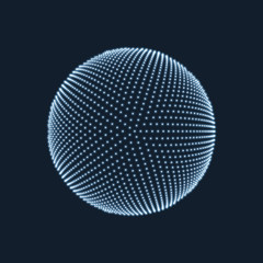 Abstract sphere consisting of points. Technology image of globe. Graphic concept for your design