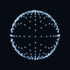 Abstract sphere consisting of points. Technology image of globe. Graphic concept for your design