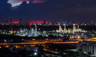 Fototapeta premium Oil refinery Chao Phraya River