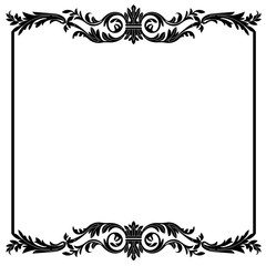 Vintage border frame engraving with retro ornament pattern in antique baroque style decorative design. Vector