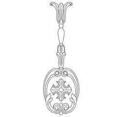 Black vintage baroque ornament, corner. Retro pattern antique style acanthus.