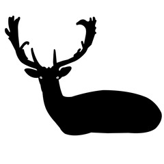Deer silhouette vector icon