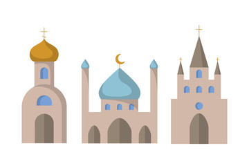 Set of icons on the theme of religion.
