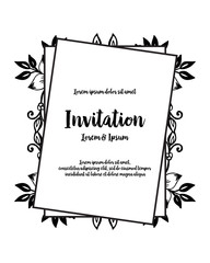 Romantic wreath for invitation card vector illustration