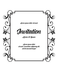 card with flower hand draw vector illustration