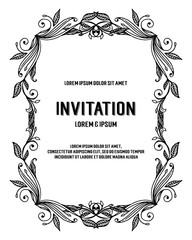 Wedding ornament concept flower hand draw vector art