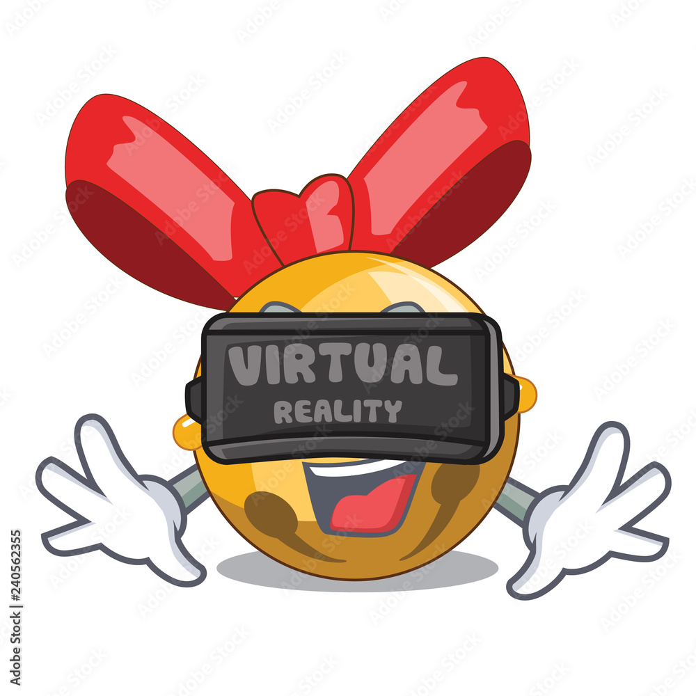 Sticker virtual reality jinggle bell ball christmas on character