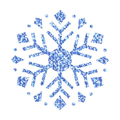 Beautiful Christmas Snowflake. Glitter Crystal.