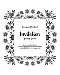 Vector decorative invitation card flower design hand draw
