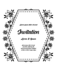 Vector decorative invitation card flower design hand draw