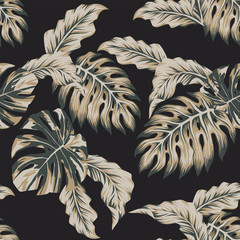 Materiał do szycia Brown jungle seamless black background