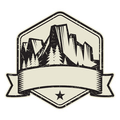 Mountain logo, stamp or symbol design