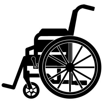 black wheelchair side view clip art preview