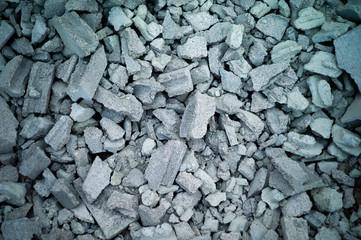 Abstract texture and background of crushed stone and cement bricks at the construction site
