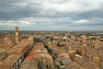 View of Santarcangelo di Romagna from medieval fortress walls