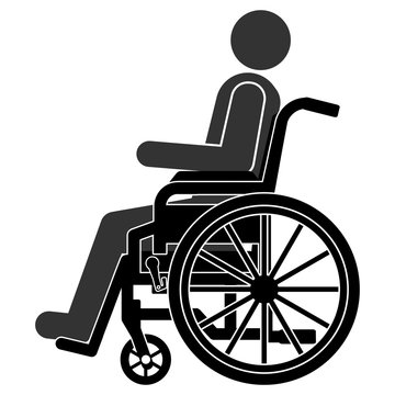 gz240 GrafikZeichnung - german - Rollstuhl f&uuml;r Behinderte mit &auml;lterer Person - english - disability wheelchair with elderly person - simple template - square - xxl g6926