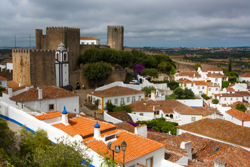 View of the city of Obidos; Portugal