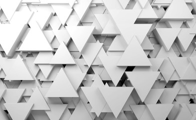 Abstract white background with random triangles pattern
