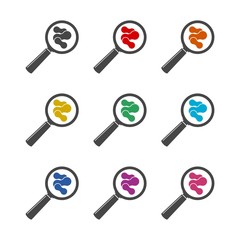 Probiotics bacteria organisms icon or logo, color set