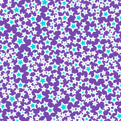 Fototapeta na wymiar Stars and night sky Seamless vector EPS 10 pattern geometric Multicolor Figures. Texture for print and Banner. 